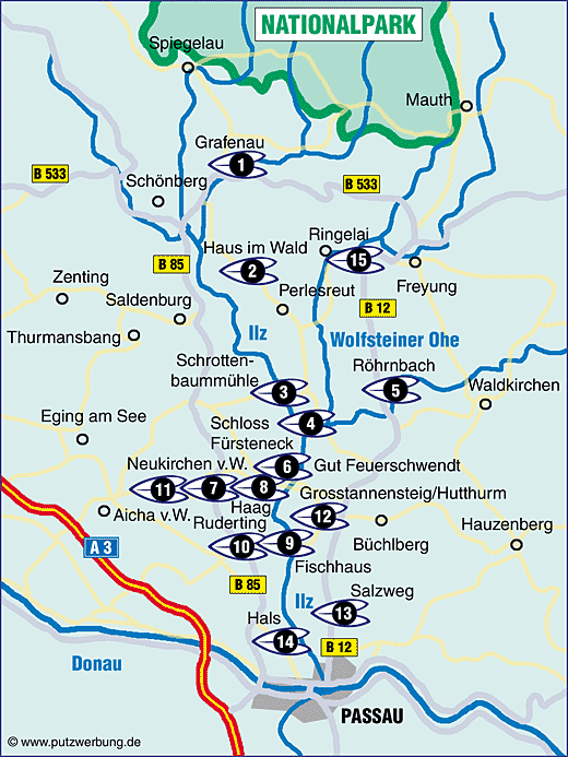 Karte Ilztal Wirte Gasthöfe